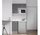 Kitchenette K00l - 100 Cm - Gris - Snova - Évier à Gauche