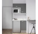 Kitchenette K00l - 100 Cm - Gris - Snova - Évier à Droite