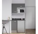 Kitchenette K00l - 100 Cm - Gris - Nero - Évier à Gauche