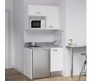 Kitchenette K00l - 100 Cm - Blanc - Cromo - Évier à Droite