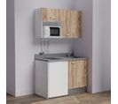 Kitchenette K07l - 120 Cm - Bois - Cromo - Évier à Droite