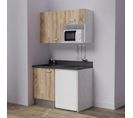 Kitchenette K07l - 120 Cm - Bois - Nero - Évier à Gauche