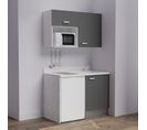 Kitchenette K07l - 120 Cm - Gris - Snova - Évier à Droite