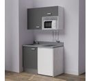 Kitchenette K07l - 120 Cm - Gris - Cromo - Évier à Gauche