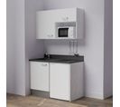 Kitchenette K07l - 120 Cm - Blanc - Nero - Évier à Gauche