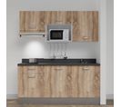 Kitchenette K30l - 180 Cm - Bois - Nero - Évier à Droite