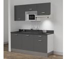 Kitchenette K30l - 180 Cm - Gris - Nero - Évier à Gauche