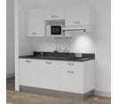 Kitchenette K30l - 180 Cm - Blanc - Nero - Évier à Gauche