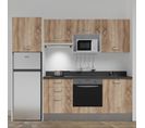 Kitchenette K37l - 240 Cm - Bois - Nero - Évier à Droite