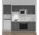 Kitchenette K37l - 240 Cm - Gris - Snova - Évier à Droite