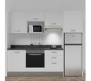 Kitchenette K37l - 240 Cm - Blanc - Nero - Évier à Gauche