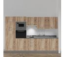 Kitchenette K46l - 300 Cm - Bois - Cromo - Évier à Droite