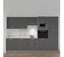 Kitchenette K46l - 300 Cm - Gris - Snova - Évier à Gauche