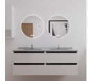 Meuble Double Vasque 140 Cm Arlequin Avec 2 Miroirs Rondinara Noir