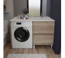 Meuble Pour Lave-linge Idea, Plan Vasque Déportée 124 Cm X 65 Cm- Bois- Vasque à Droite