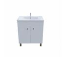 Meuble Salle De Bain Sur Pieds Ecoline 70 Cm - Blanc Brillant