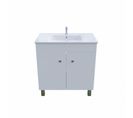 Meuble Salle De Bain Sur Pieds Ecoline 80 Cm - Blanc Brillant