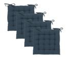 Lot De 4 Galettes De Chaise En Coton Bleu Egeen 38 X 38 Cm