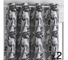 Lot De 2 Rideaux à  Oeillets Jacquard Noir 140 X 260 Cm