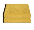 Lot De 2 Draps De Bain En Coton Jaune Ocre Tissu Éponge 100 X 150 Cm