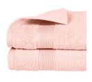 Lot De 2 Draps De Bain En Coton Rose Tissu Éponge 70 X 130 Cm