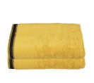 Lot De 2 Draps De Bain En Coton Jaune Ocre Tissu Éponge 70 X 130 Cm