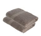 Lot De 2 Draps De Bain Tissu Éponge 100% Coton Taupe 70 X 130 Cm