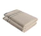 Lot De 2 Draps De Bain 100% Coton Bicolore Beige Et Noir 70 X 130 Cm