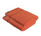 Lot De 2 Draps De Bain 100% Coton Bicolore Terracotta Et Noir 70 X 130 Cm