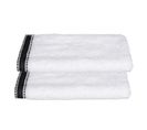 Lot De 2 Serviettes De Toilette En Coton Blanc Tissu Éponge 30 X 50 Cm