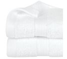 Lot De 2 Serviettes De Toilette En Coton Blanc Tissu Éponge 30 X 50 Cm