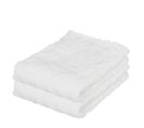 Lot De 2 Serviettes De Toilette En Coton Blanc Tissu Jacquard 30 X 50 Cm