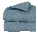 Lot De 2 Serviettes De Toilette En Coton Bleu Orage Tissu Éponge 50 X 90 Cm