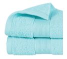 Lot De 2 Serviettes De Toilette En Coton Bleu Aqua Tissu Éponge 50 X 90 Cm