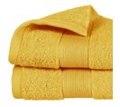 Lot De 2 Serviettes De Toilette En Coton Jaune Ocre Tissu Éponge 50 X 90 Cm