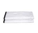Lot De 2 Serviettes De Toilette En Coton Blanc Tissu Éponge 50 X 90 Cm