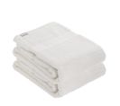 Lot De 2 Serviettes De Toilette Tissu Éponge 100% Coton Blanc 50 X 90 Cm
