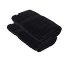 Lot De 2 Draps De Bain Tissu Éponge 100% Coton Noir 90 X 150 Cm