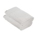 Lot De 2 Draps De Bain Tissu Éponge 100% Coton Blanc 90 X 150 Cm