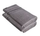 Lot De 2 Draps De Bain 100% Coton Bicolore Gris Et Noir 90 X 150 Cm