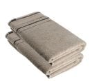 Lot De 2 Draps De Bain 100% Coton Bicolore Beige Et Noir 90 X 150 Cm