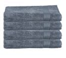 Lot De 4 Draps De Bain En Coton Gris Foncé Tissu Éponge 100 X 150 Cm