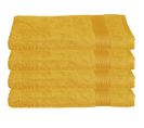 Lot De 4 Draps De Bain En Coton Jaune Ocre Tissu Éponge 100 X 150 Cm