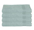 Lot De 4 Draps De Bain En Coton Vert Givré Tissu Éponge 100 X 150 Cm