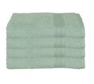 Lot De 4 Draps De Bain En Coton Vert Céladon Tissu Éponge 70 X 130 Cm