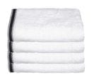 Lot De 4 Draps De Bain En Coton Blanc Tissu Éponge 70 X 130 Cm