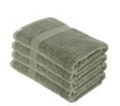 Lot De 4 Draps De Bain Tissu Éponge 100% Coton Vert Kaki 70 X 130 Cm