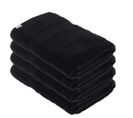 Lot De 4 Draps De Bain Tissu Éponge 100% Coton Noir 70 X 130 Cm