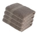 Lot De 4 Draps De Bain Tissu Éponge 100% Coton Taupe 70 X 130 Cm