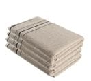 Lot De 4 Draps De Bain 100% Coton Bicolore Beige Et Noir 70 X 130 Cm